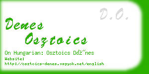 denes osztoics business card